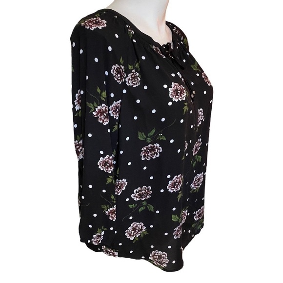 Zac & Rachel Blouse Polka Dot & Floral Size XL - Picture 3 of 7